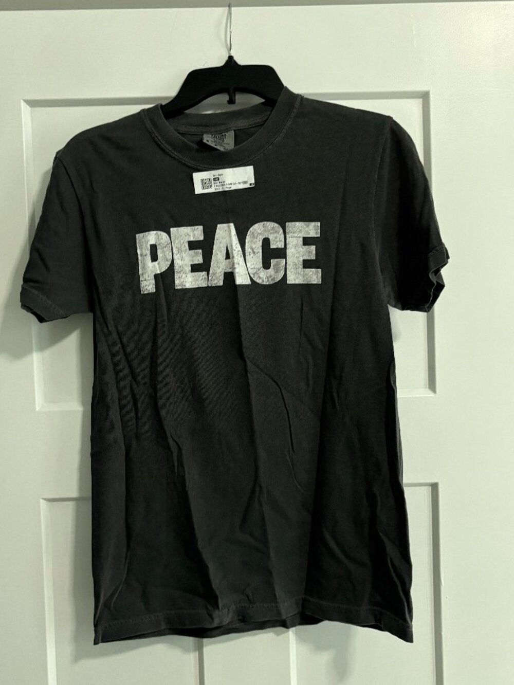 Comfort Colors sz S Small Pepper Gray PEACE T-Shirt Shirt NEW